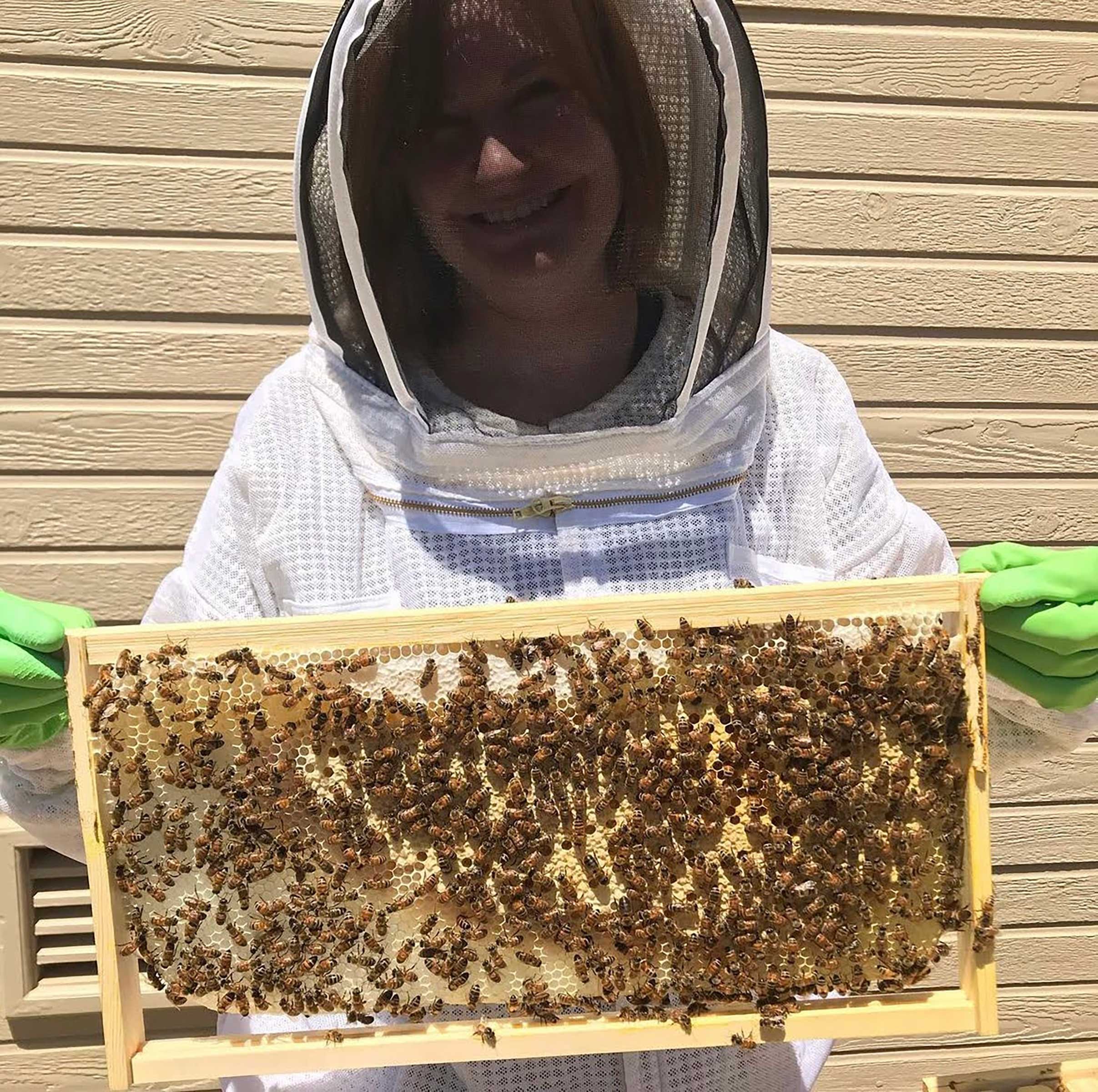 Susanna with her bees