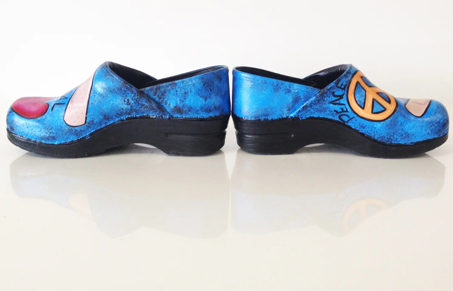 dansko peace and love clogs