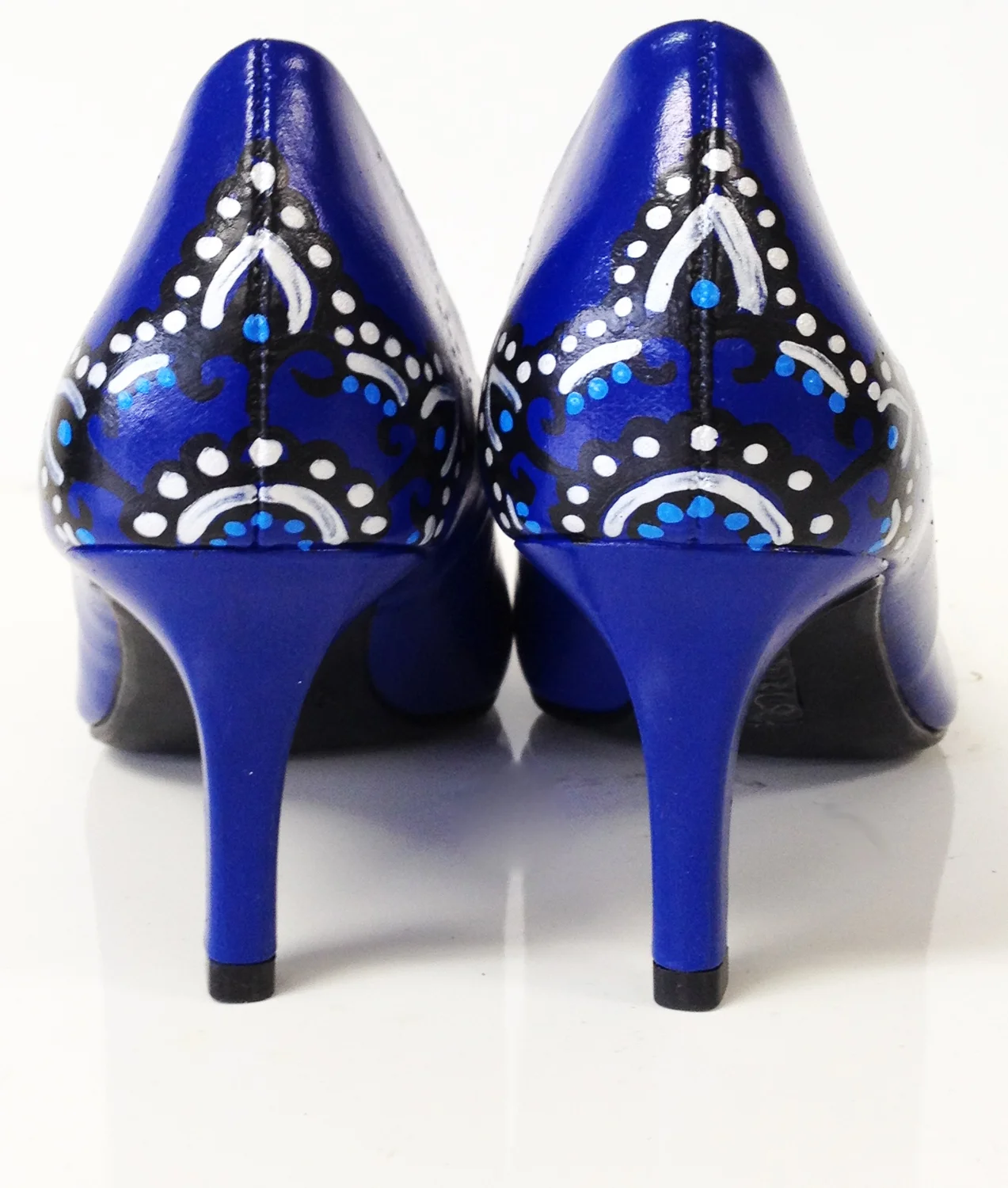 Blue mid shop heel shoes