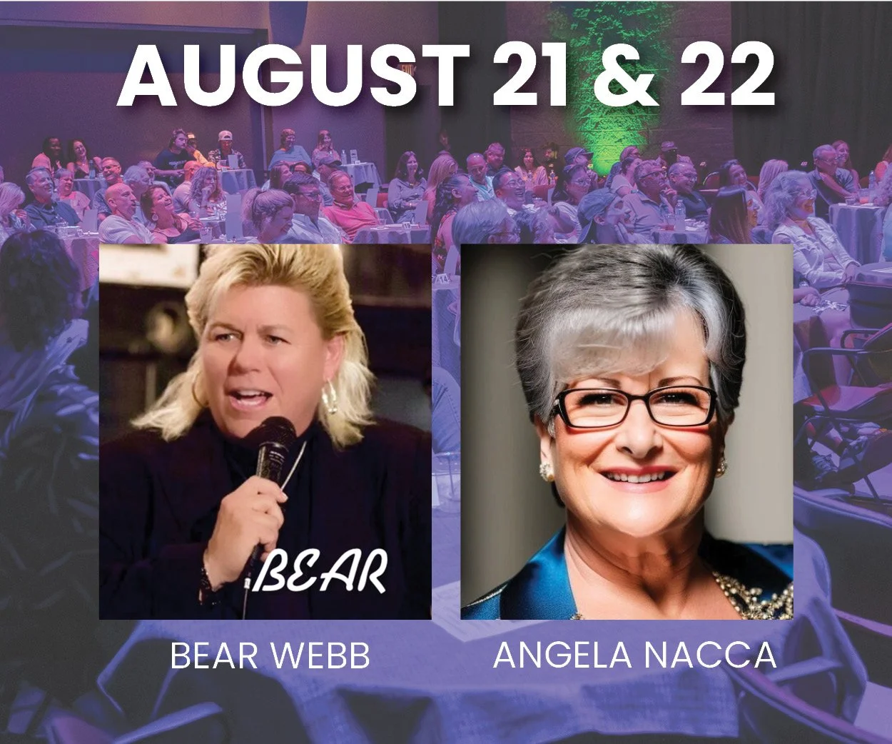 Comedy Zone August 21 and 22 featuring Bear Webb and Angela Nacca at Riverside Theatre