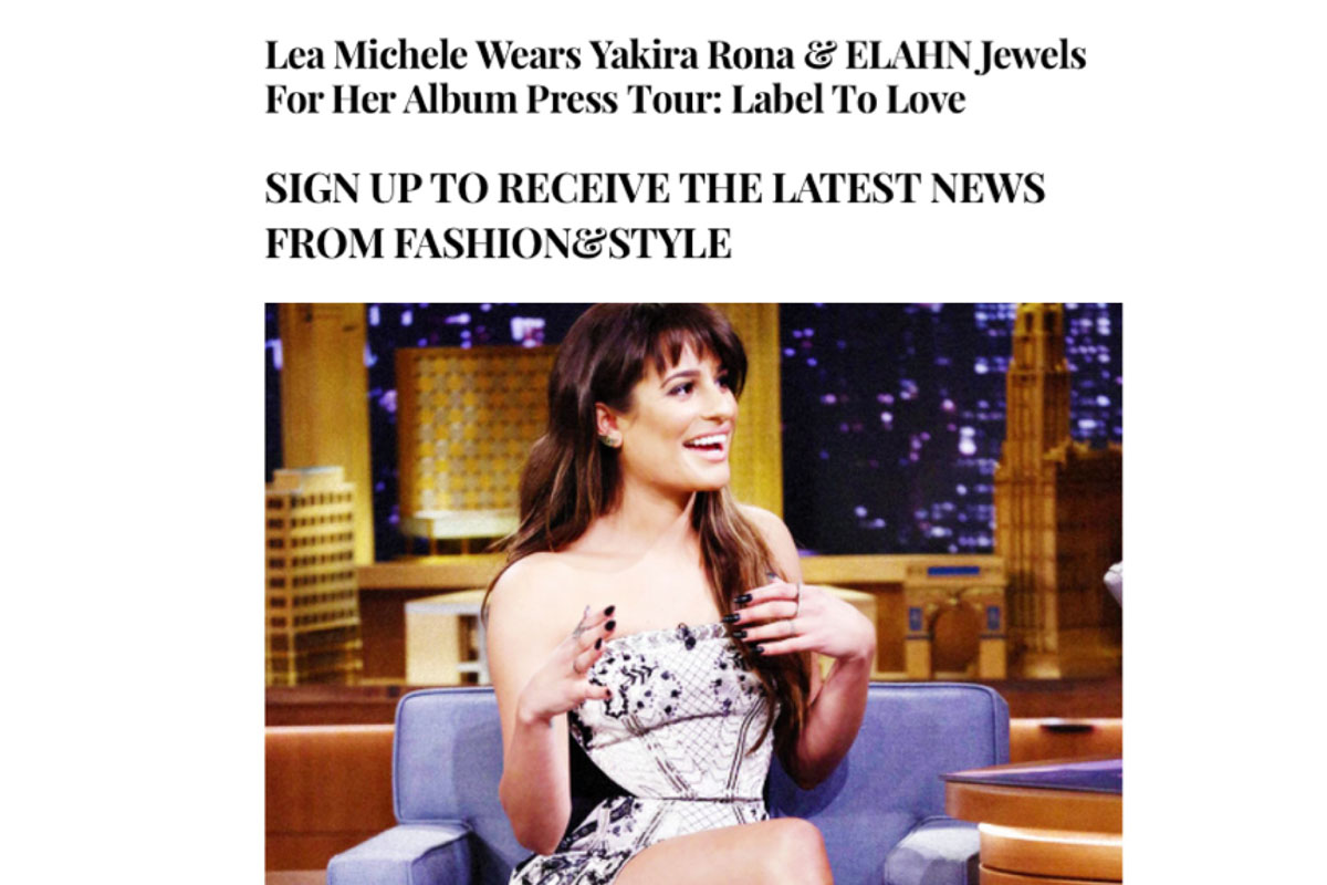 Lea Michele wears Yakira Rona