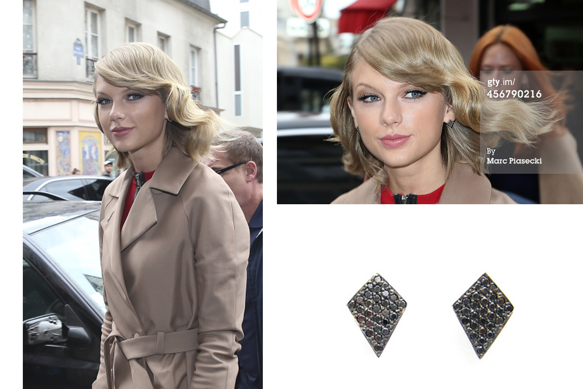 Taylor Swift wearing Maven studs