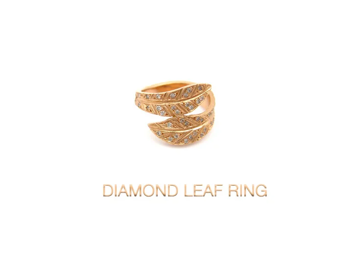 Diamond leaf ring