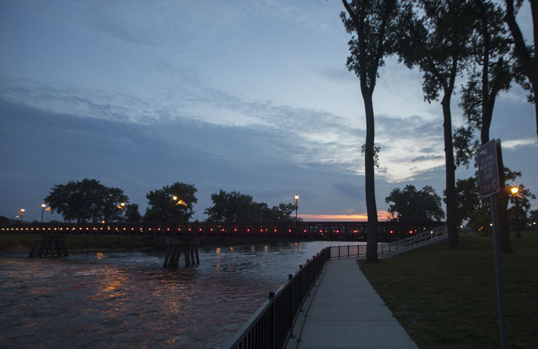  Lighted Bridge and Riverwalk 