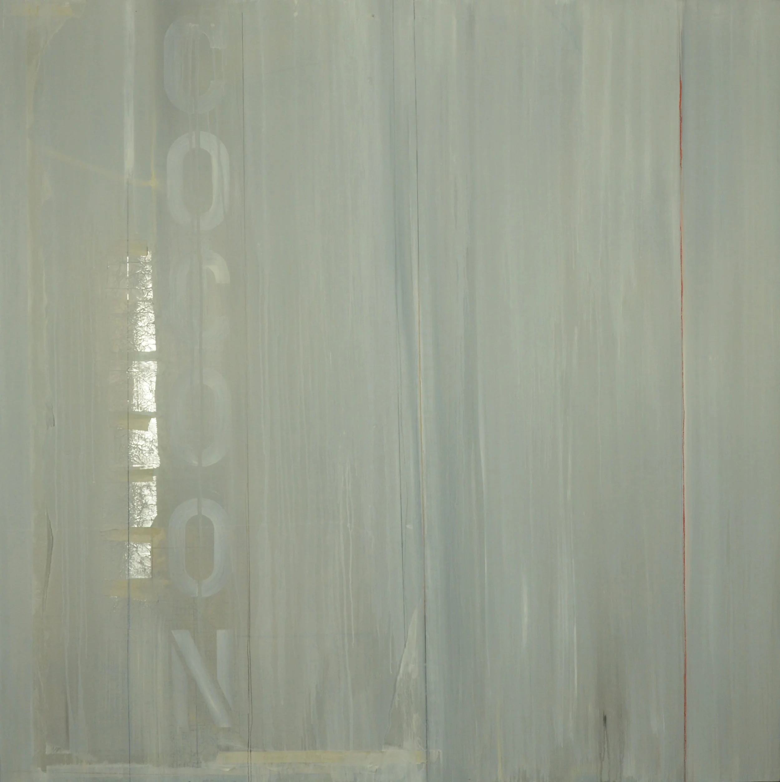 Cocoon, 2015. Oil, chalk, pencil and collage on panel, 48 x 48 in. Jennifer Davey all rights reserved