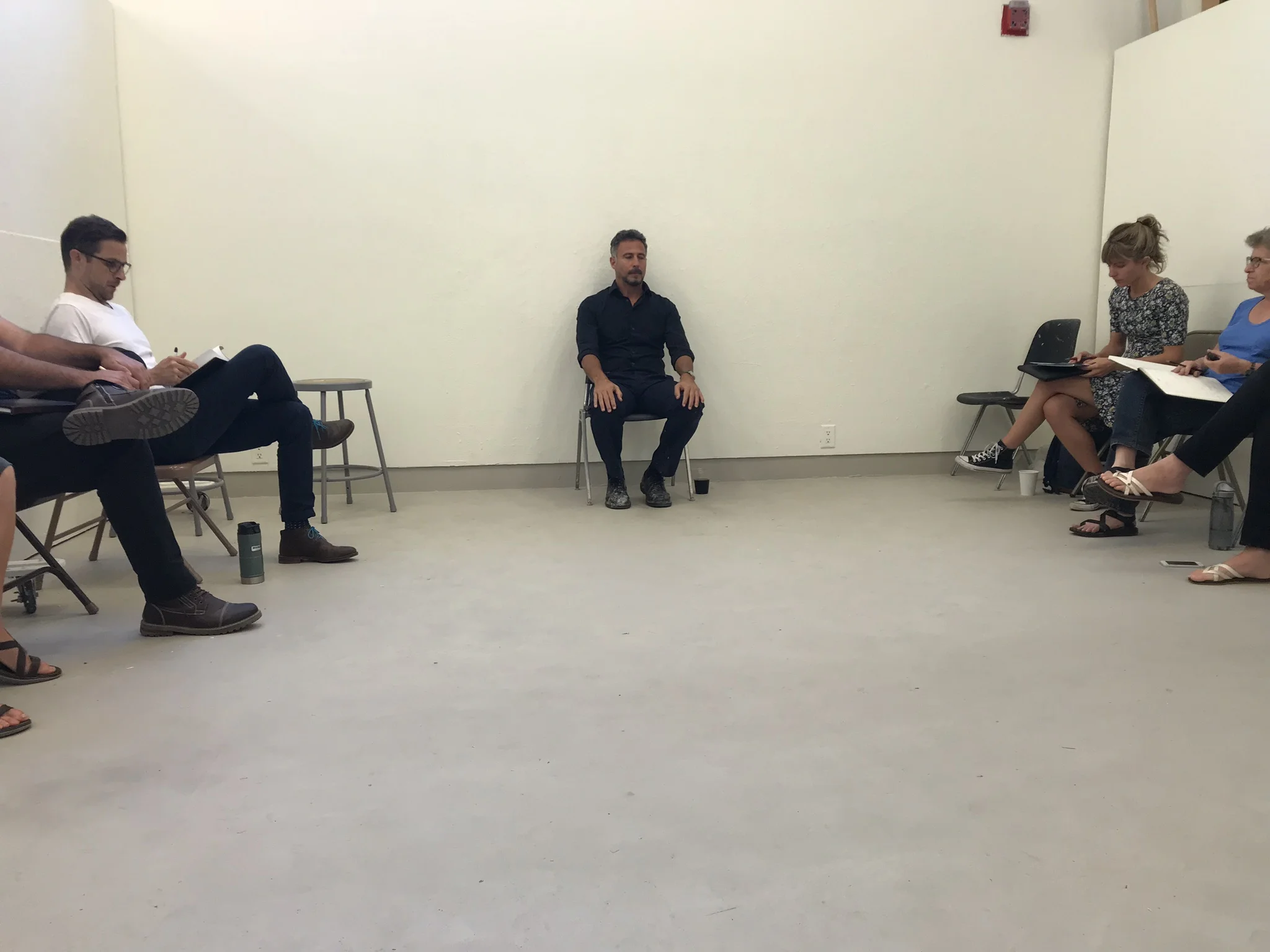 Our daily circle where we discussed questions and shared our artist statements. 