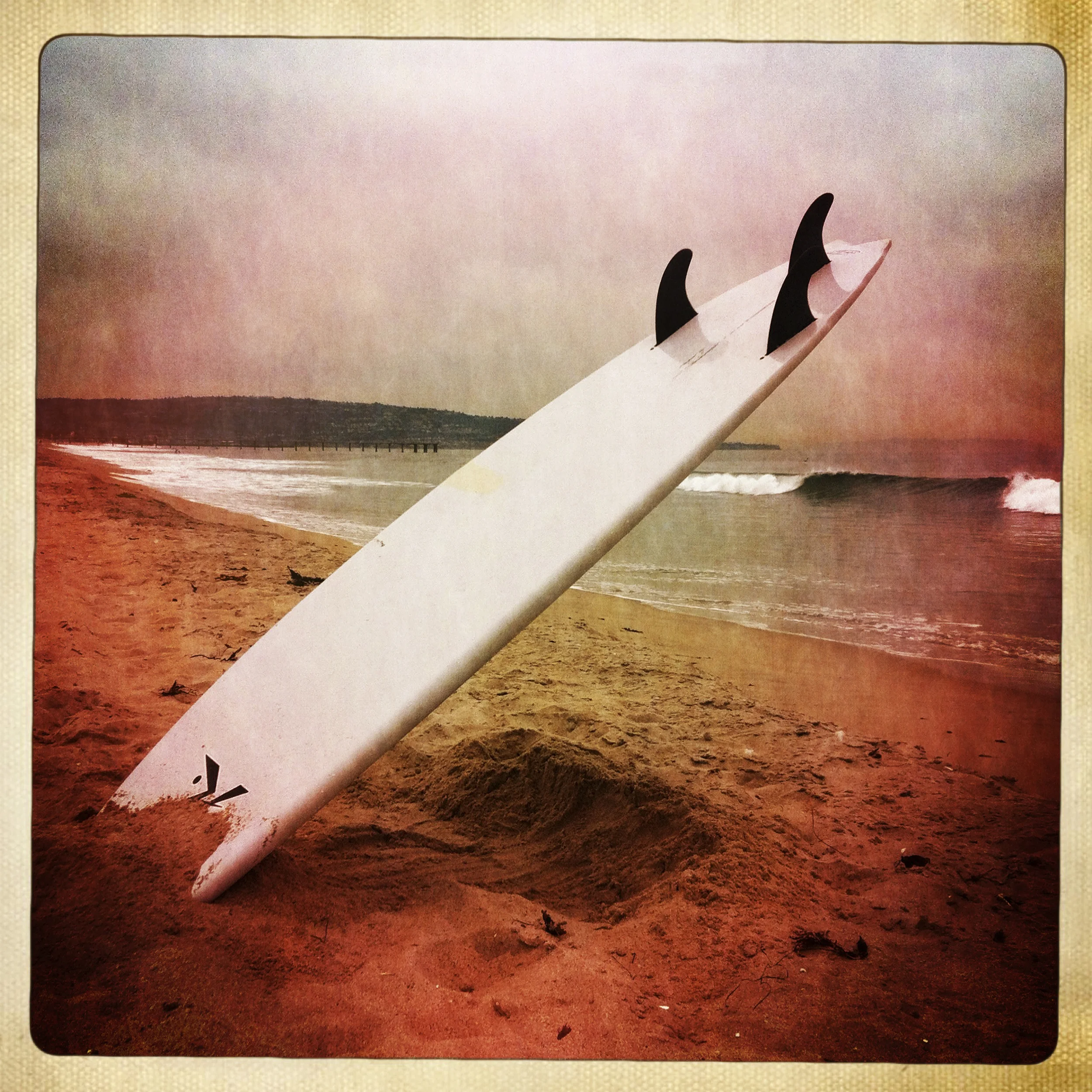 Waiting surf board