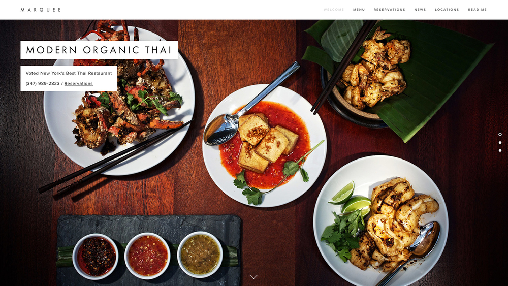 Een van onze krachtigste templates. Marquee vertelt jouw verhaal op een dynamische, aantrekkelijke en leuke manier. Het intensiveert de inhoud van je website en geeft je bezoekers een onvergetelijke kijkervaring met parallax scrollen en opmerkelijke full-screen beelden.