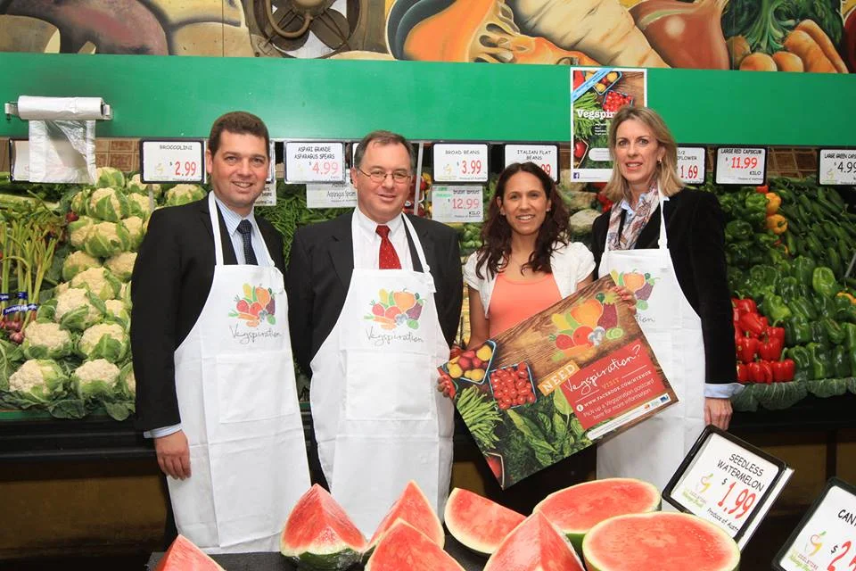   Parliamentary Secretary for Health The Hon&nbsp;  Georgie Crozier  &nbsp;MLC, Nick Wakeling- State Member for Ferntree Gully and Mayor Cr Darren Pearce at&nbsp;  Coolstore Fresh  &nbsp;to celebrate Vegspiration.       Photo via  Friends For Health 