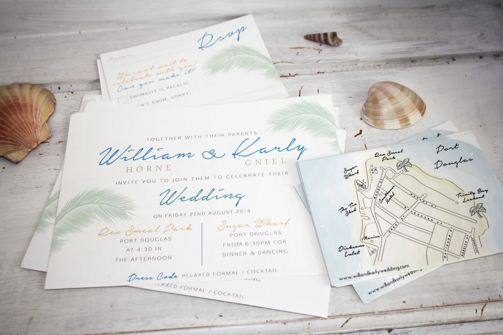  Wedding invitations for the lovely Karly &amp; Will with a hand drawn map.&nbsp; 