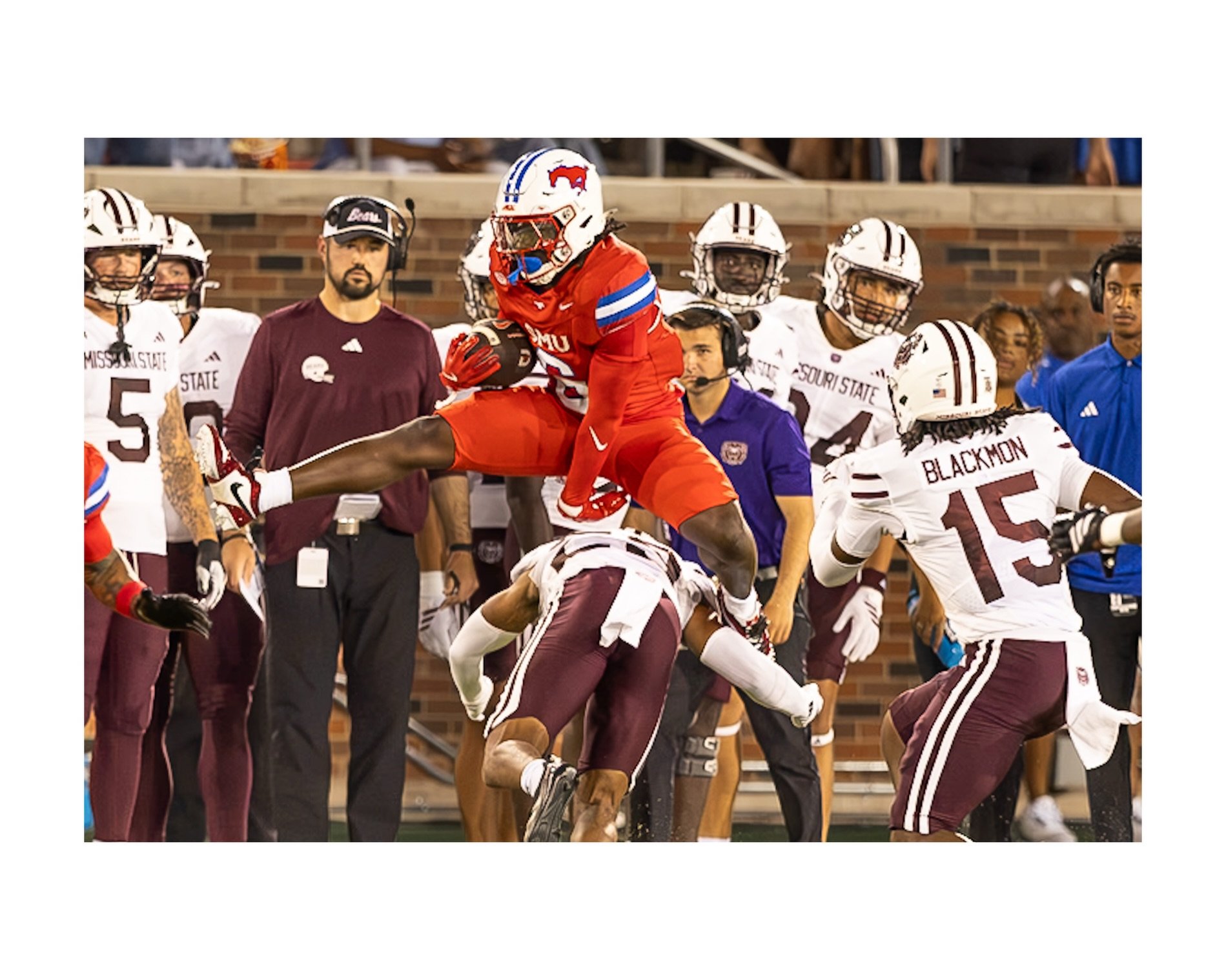NCAA Football | Missouri State vs Southern Methodist University | September 26, 2026 | Dallas, Texas | &copy;️Mark Fann | @dfwzonemedia 

No. 22 SMU overcame an early 10-point deficit to beat Missouri State 34&ndash;24 at Ford Stadium. Kevin Jennings