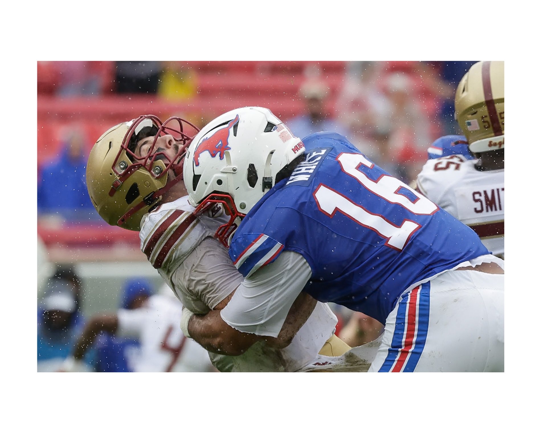 NCAA | Boston College vs SMU | October 3, 2026 | Dallas, Texas | &copy;️Mark Fann | @dfwzonemedia 

No. 21 SMU beat Boston College 25&ndash;16 in a rain-soaked ACC battle at Ford Stadium. Kevin Jennings threw for 160 yards and two touchdowns and adde