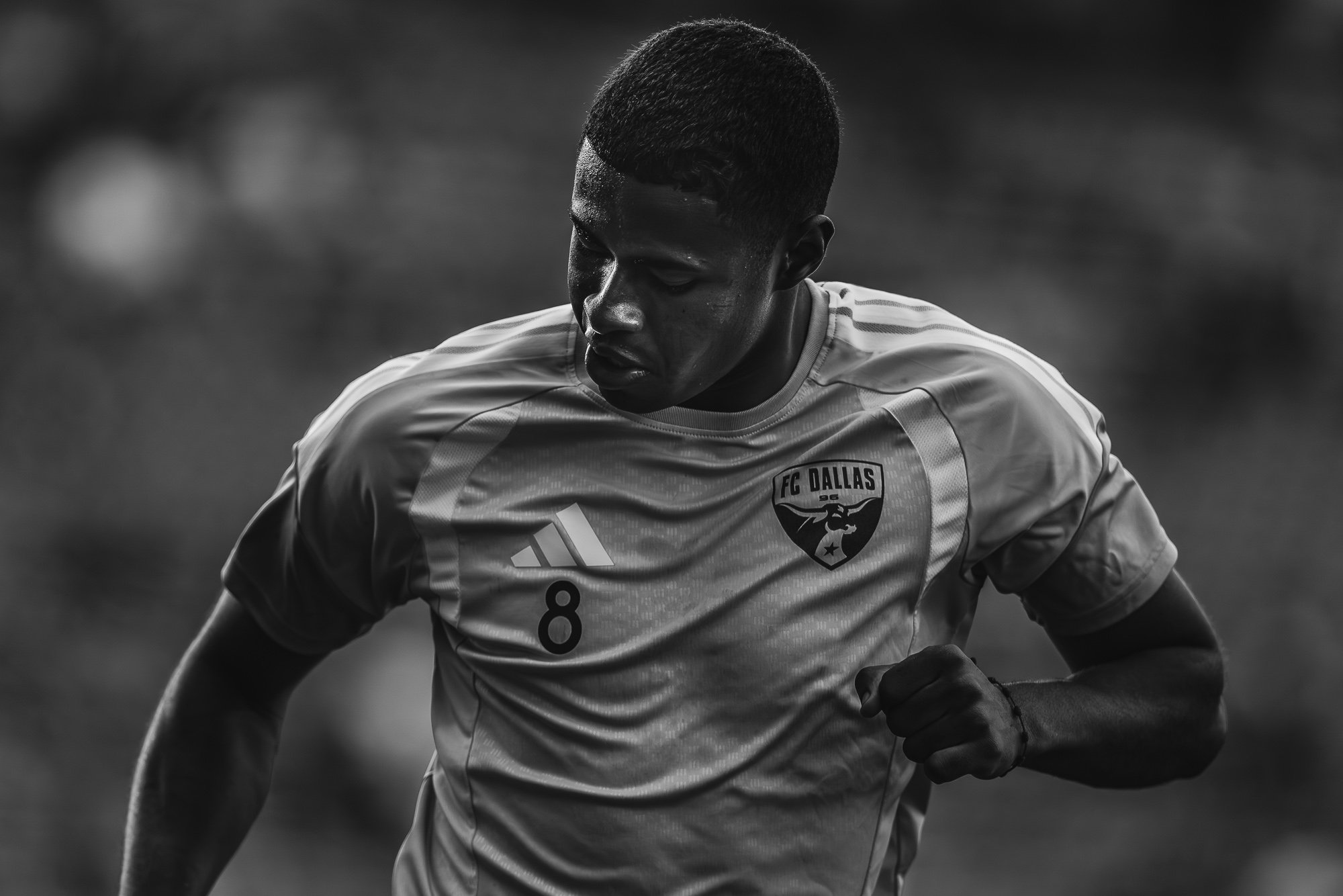 FC Dallas midfielder Patrickson Delgado (8) at warm-ups during a MLS match between FC Dallas and Minnesota United FC at Toyota  Stadium, Frisco, Texas.