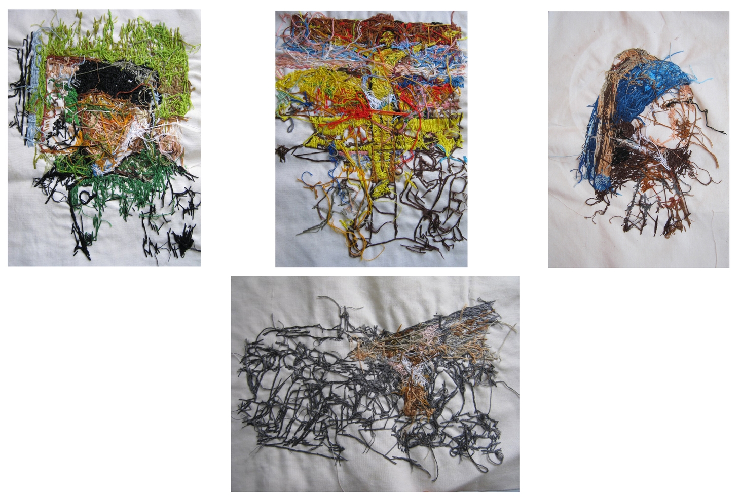 Knowing Him, 2012 Embroidery on Fabric 18 x 12 in. (each)