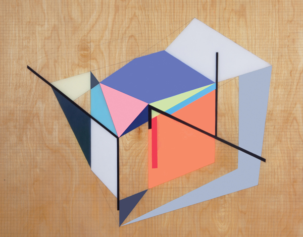 Grid Space #1 , 2014 Mixed Media on Wood 24 x 30 in.