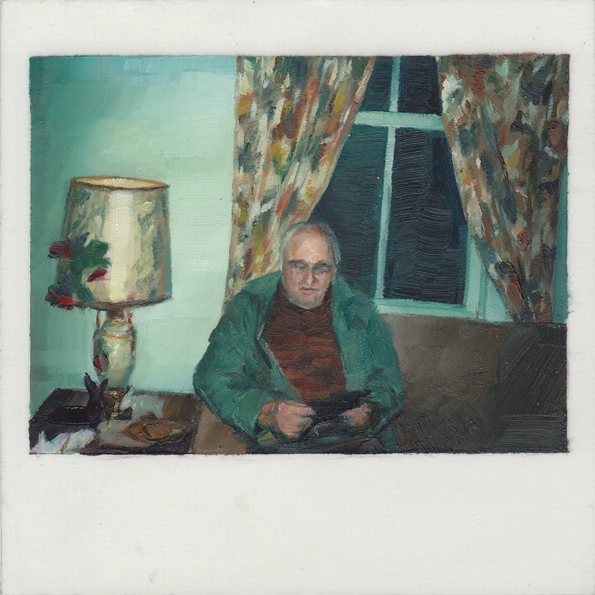 Grandpa , 2012 Oil on Mylar on Panel 4 x 4 in.