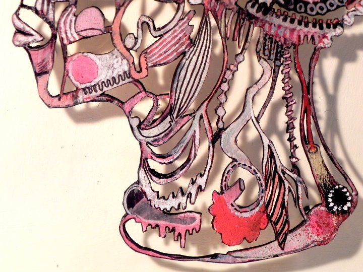 100% Inside Myself All The Time (Detail) , 2011 Mixed Media 8 1/4 x 10 7/8 in. 