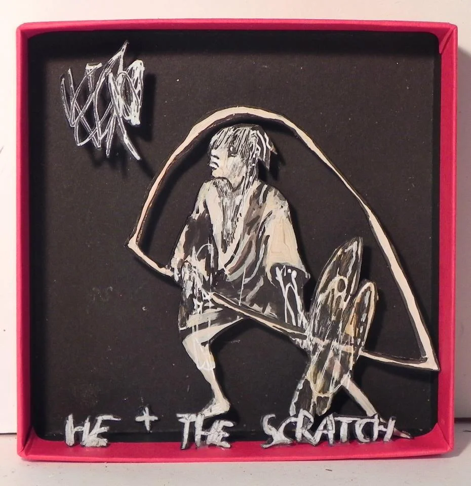 He & The Scratch , 2012 Mixed Media 3 7/8 x 3 7/8 in.
