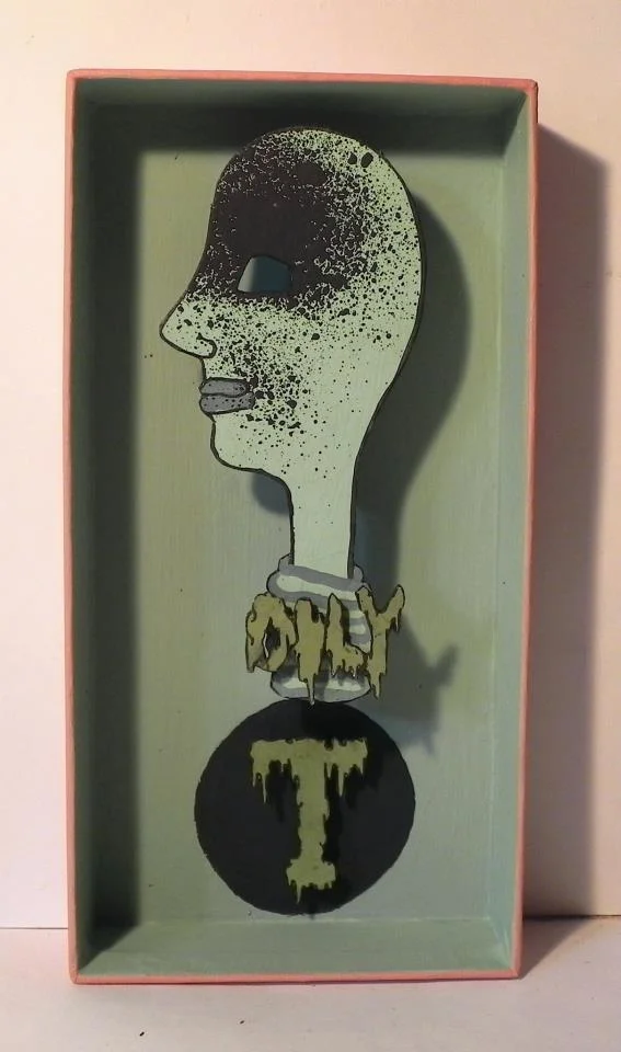 Oily T , 2012 Mixed Media 3 5/8 x 7 in.
