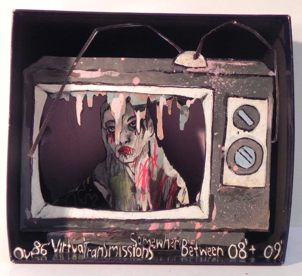 Our 86' Virtual Transmissions Somewhere Between 08' & 09' , 2011 Mixed Media 6 1/4 x 5 1/2 in.
