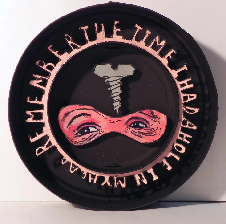 Remember The Time I Had A Hole In My Head , 2012 Mixed Media 4 3/8 in. (diameter)