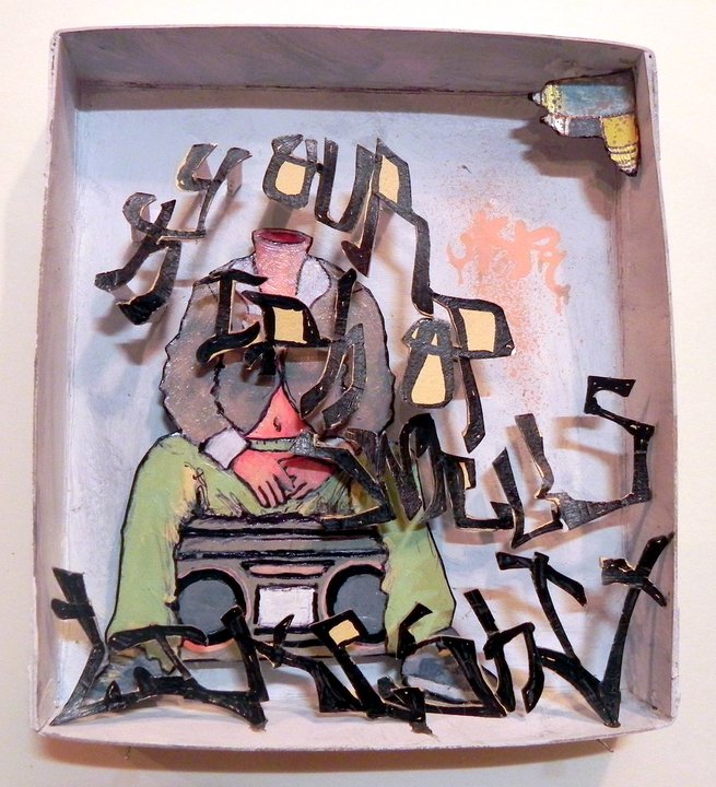 Your Hip-Hop Smells Like Shit , 2011 Mixed Media 4 5/8 x 5 1/4 in