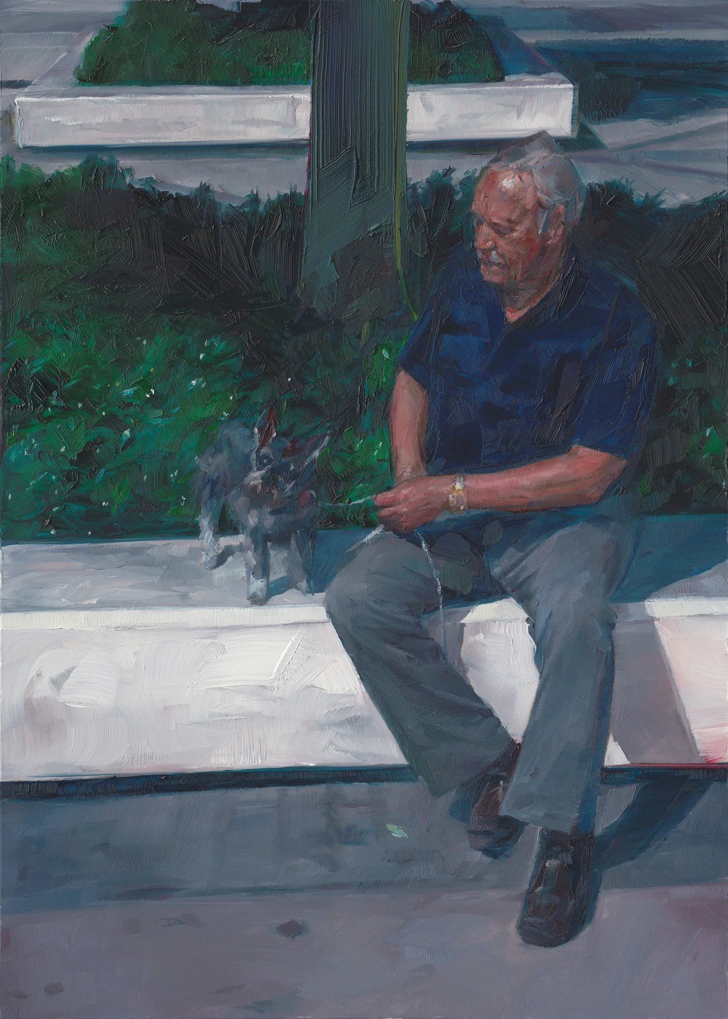 Alf and Heidi , 2012 Oil on Mylar on Panel 7 x 5 in.
