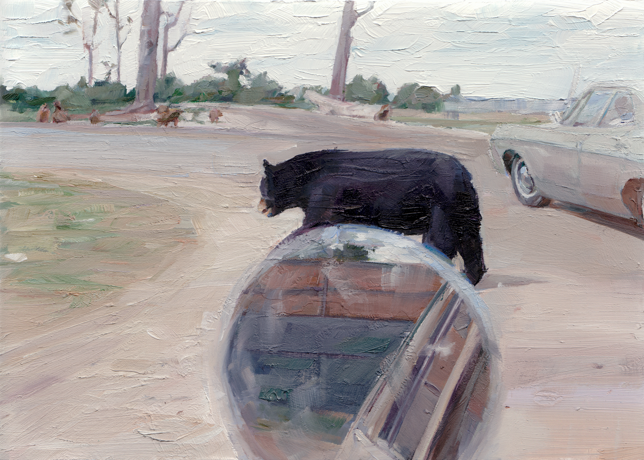 The Bear , 2009-2013 Oil on Mylar on Wood 5 x 7 in.