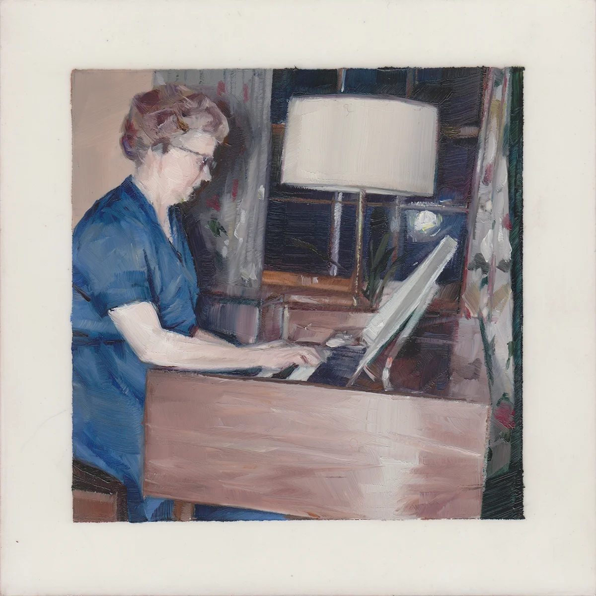 Organ Player , 2013 Oil on Mylar on Panel 4 x 4 in.
