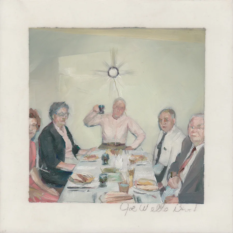 Joe Wells Birthday , 2012 Oil on Mylar on Panel 4 x 4 in.
