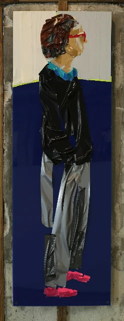 The Collector, 2013 Tape on Plexi Glass 48 x 16 in.