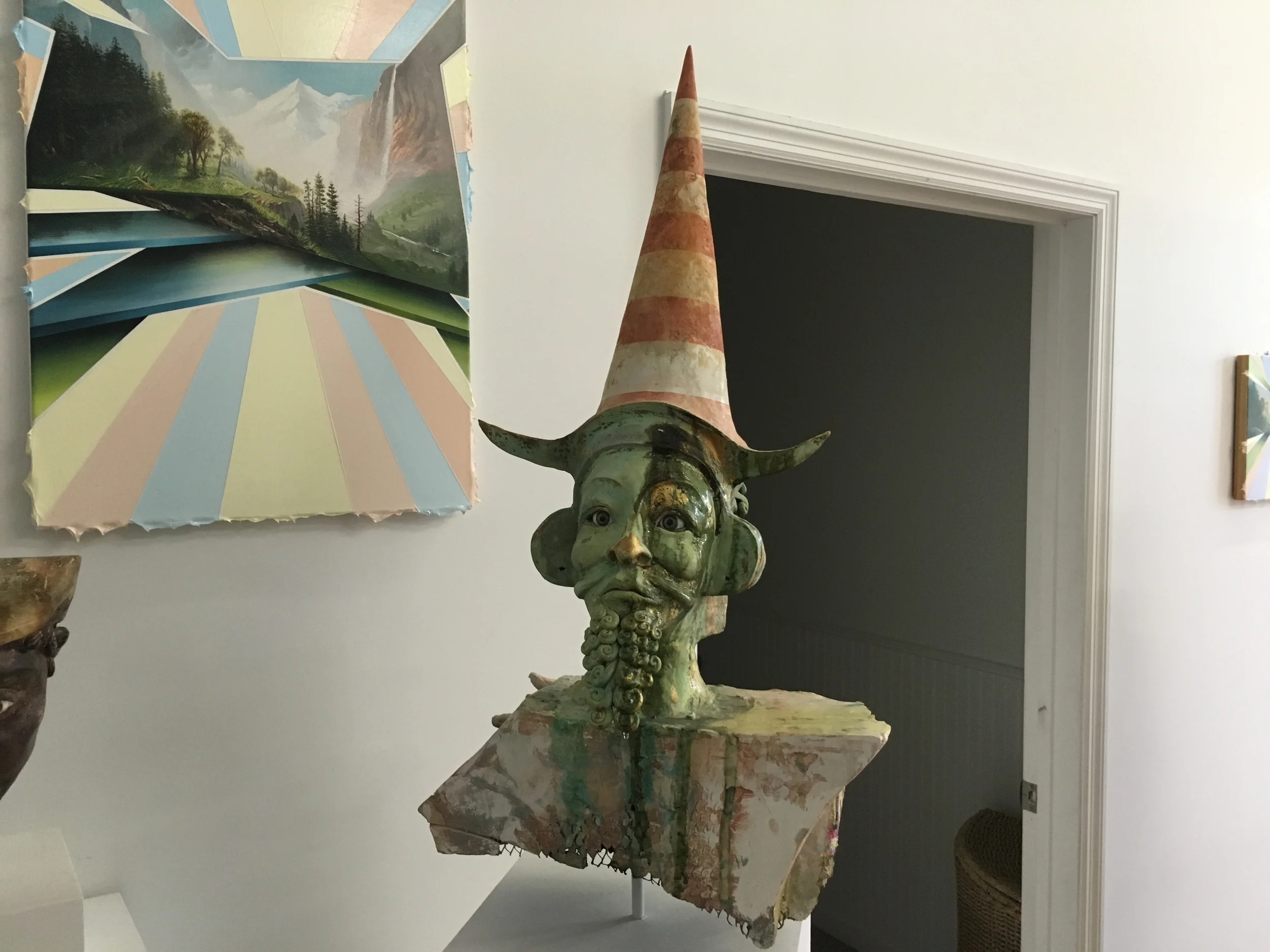 Johnathan (sculpture), 30 x 6 x 12,   plaster, styrofoam, epoxy clay, wire mesh, gold leaf, resin, glass eye, enamel, pigments