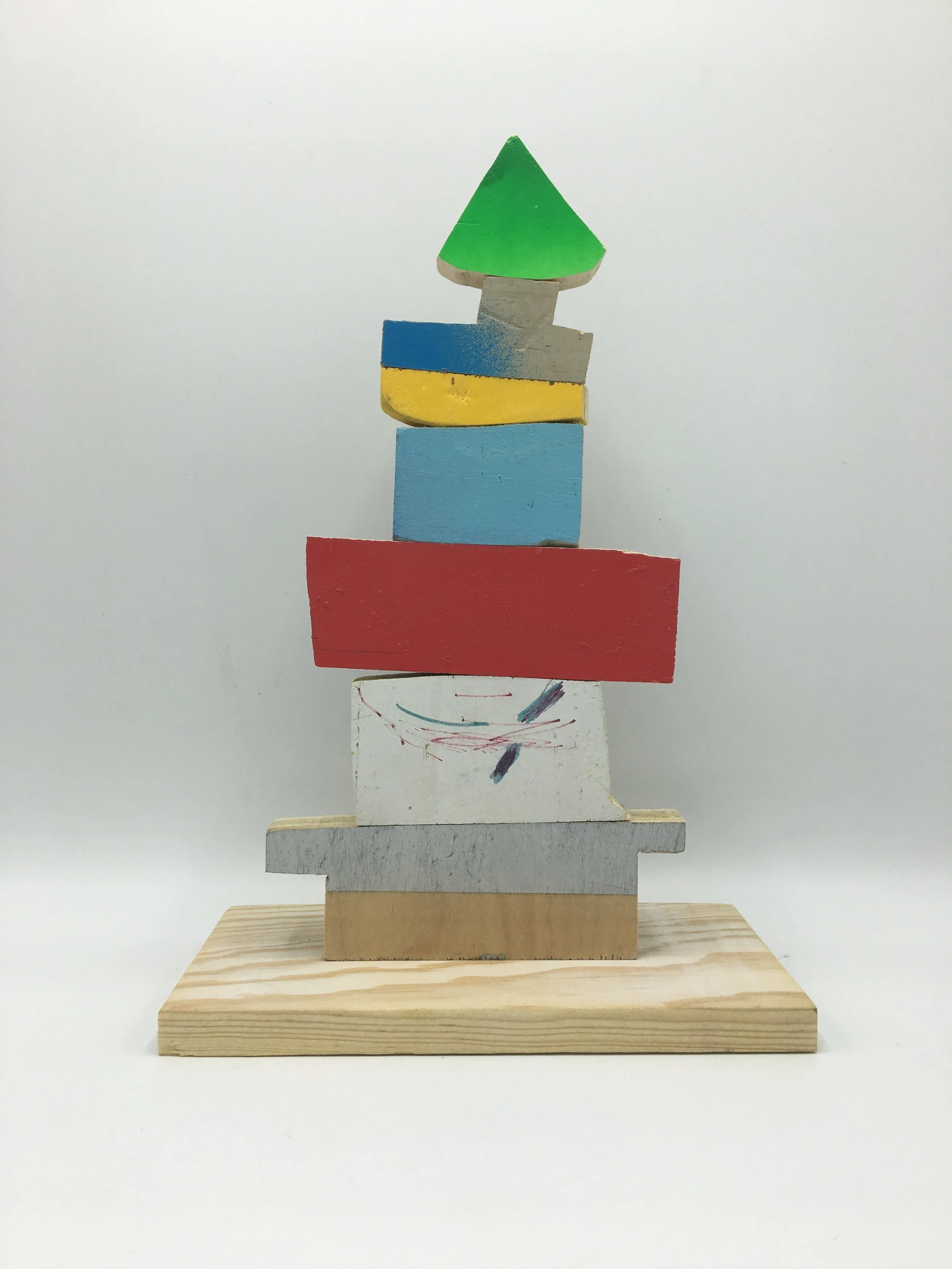 Castle , 2016 Wood, Paint, Glue 10 ½ x 7 x 4 in.