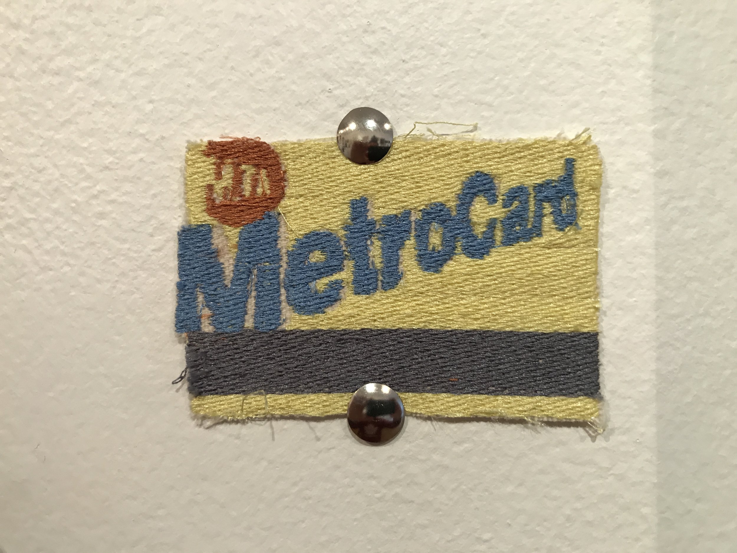 Embroidered Metrocard (Hazal Kelleci, Artist/Art Teacher) 