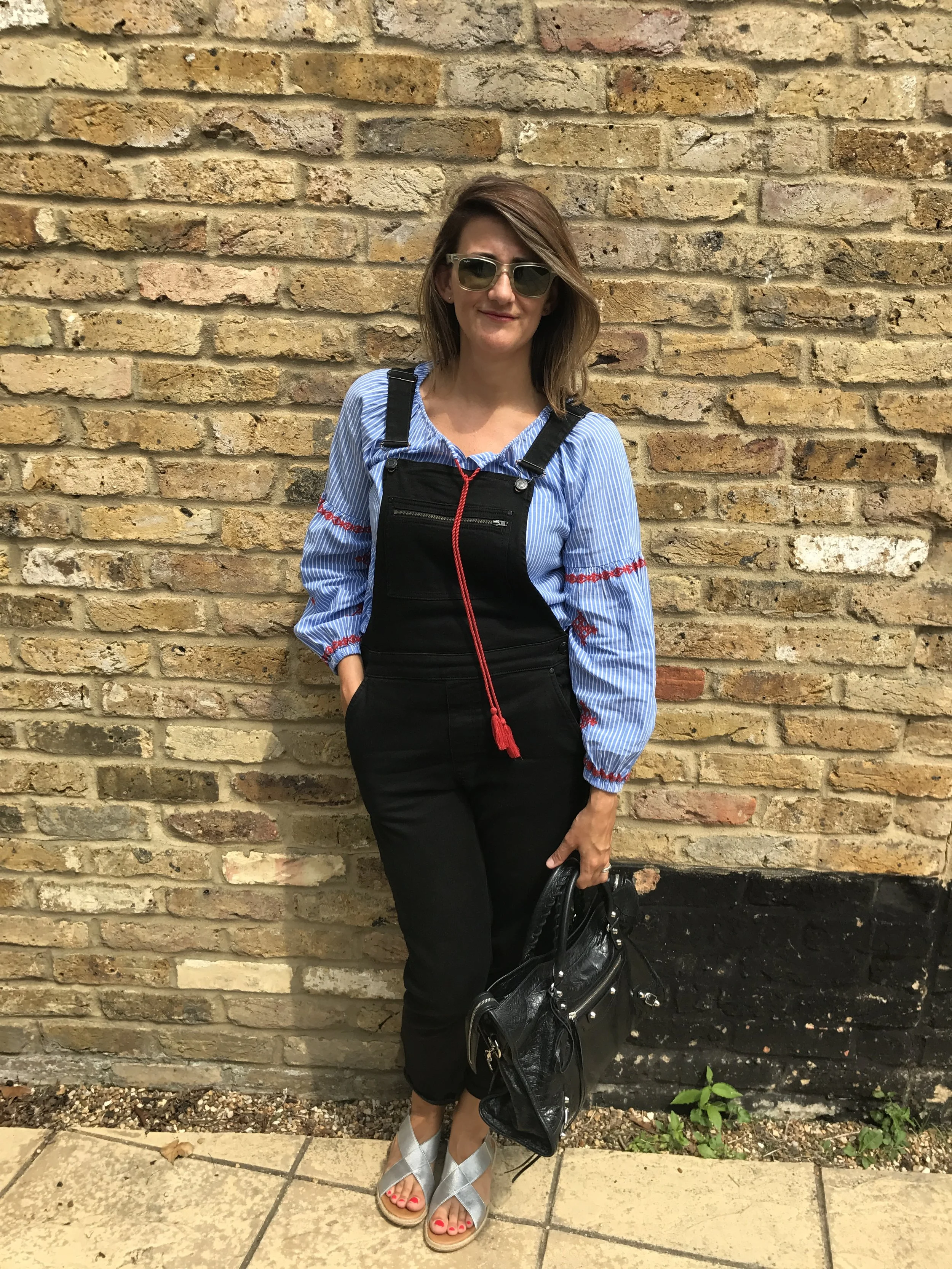 Marks & Spencer stripe embroidered long sleeve blouse - £29.90