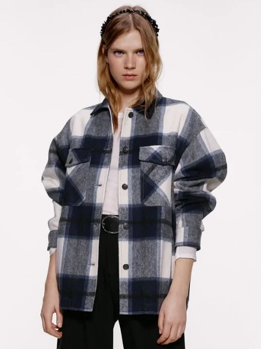 Plaid Shirt Jacket Checked Shacket Zara Check Jacket Zara Sales