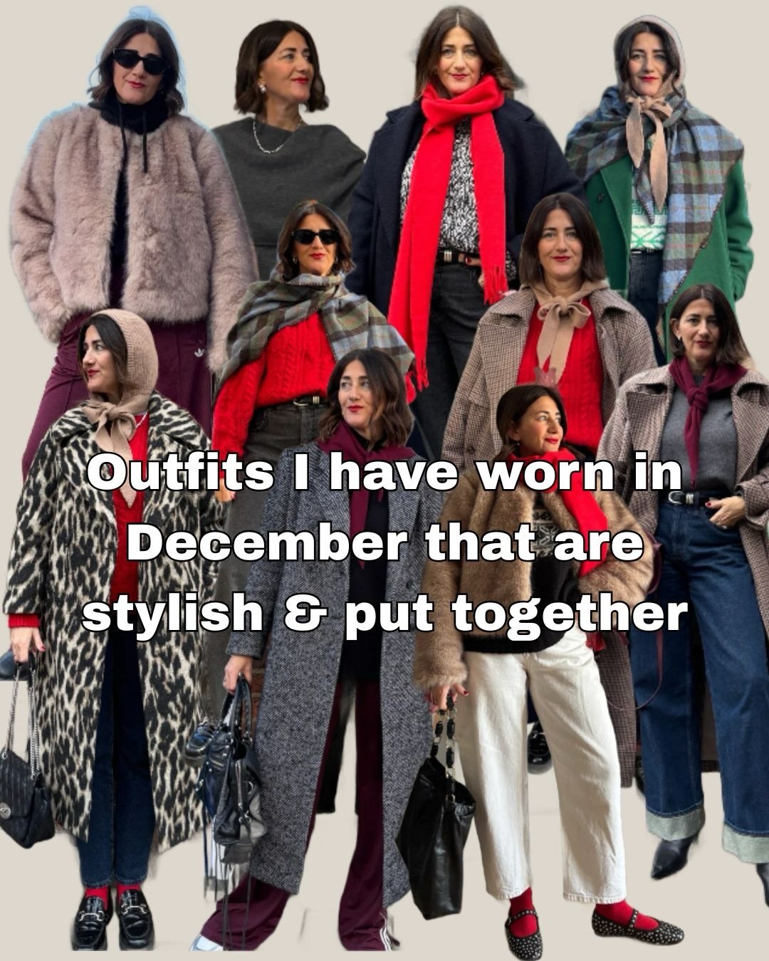 My favourite looks from December - definitely one of my favourite months from 2025. A bunch of photos capturing what I got upto &amp; how my wardrobe worked hard to make me feel put together for every occasion. 

Using my colour palette, accessories 