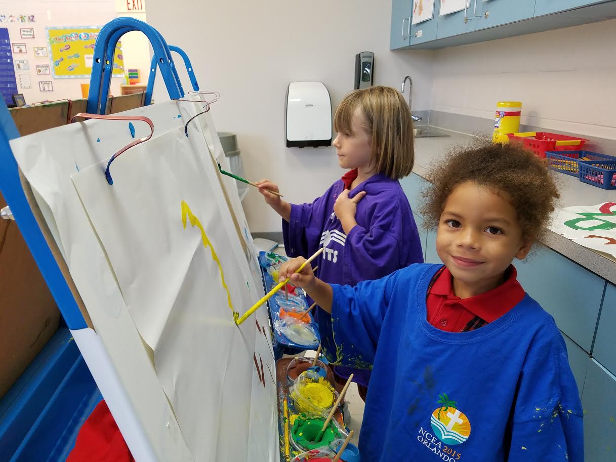 The best part of kindergarten is painting!