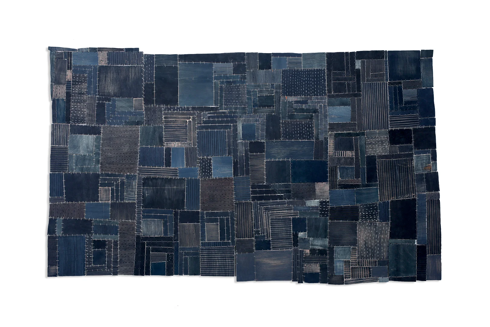  78" x 45" Plywood, paint, wire, waxed linen thread&nbsp; 