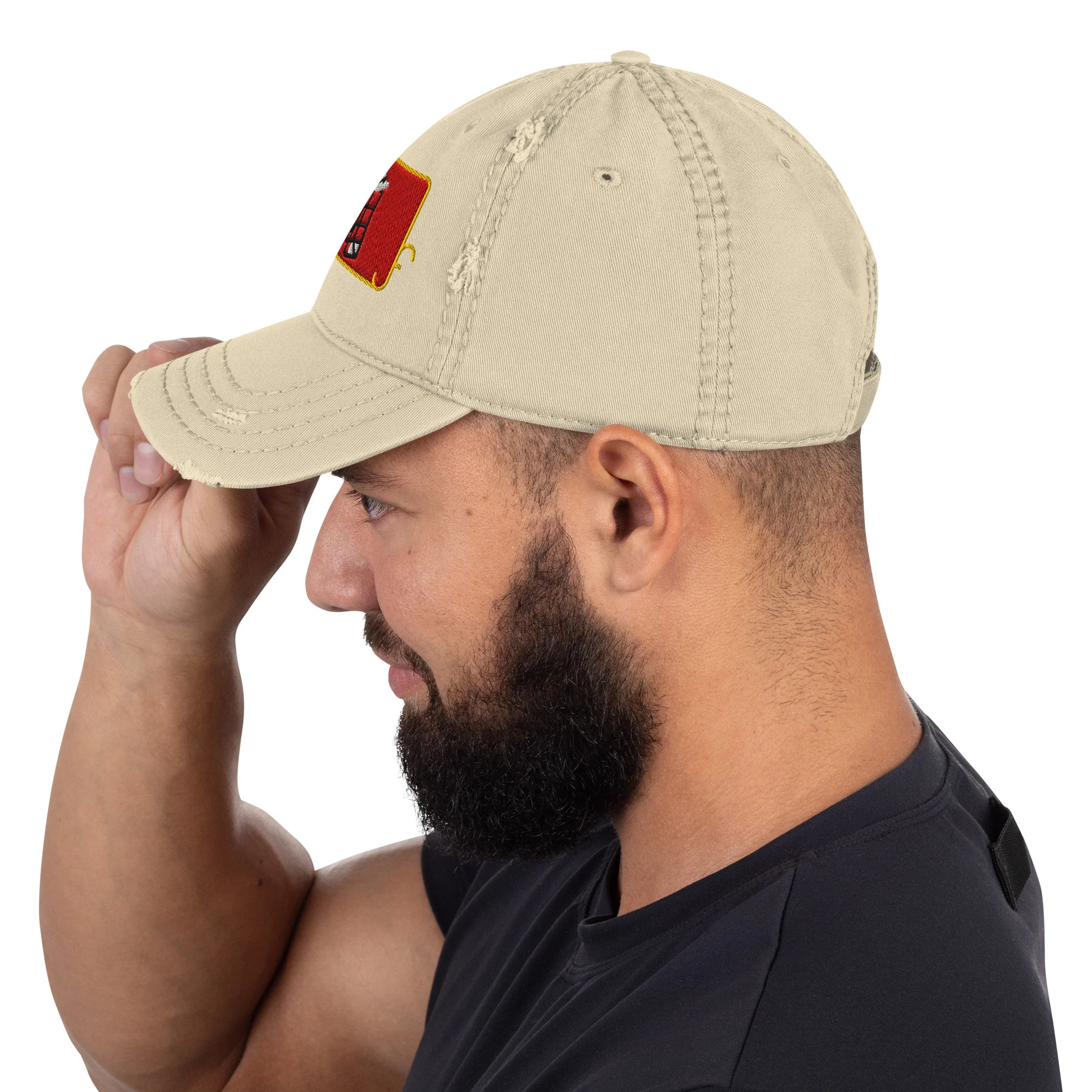 distressed-dad-hat-khaki-left-side-68c06bf5f20a5.jpg