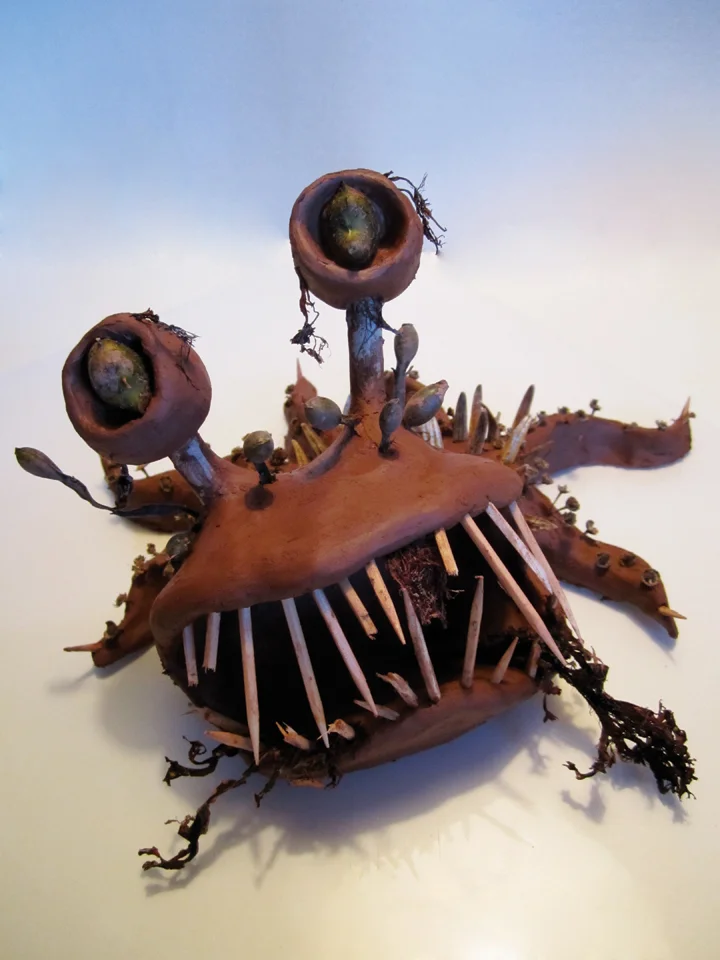 Found-object Clay Sculpture