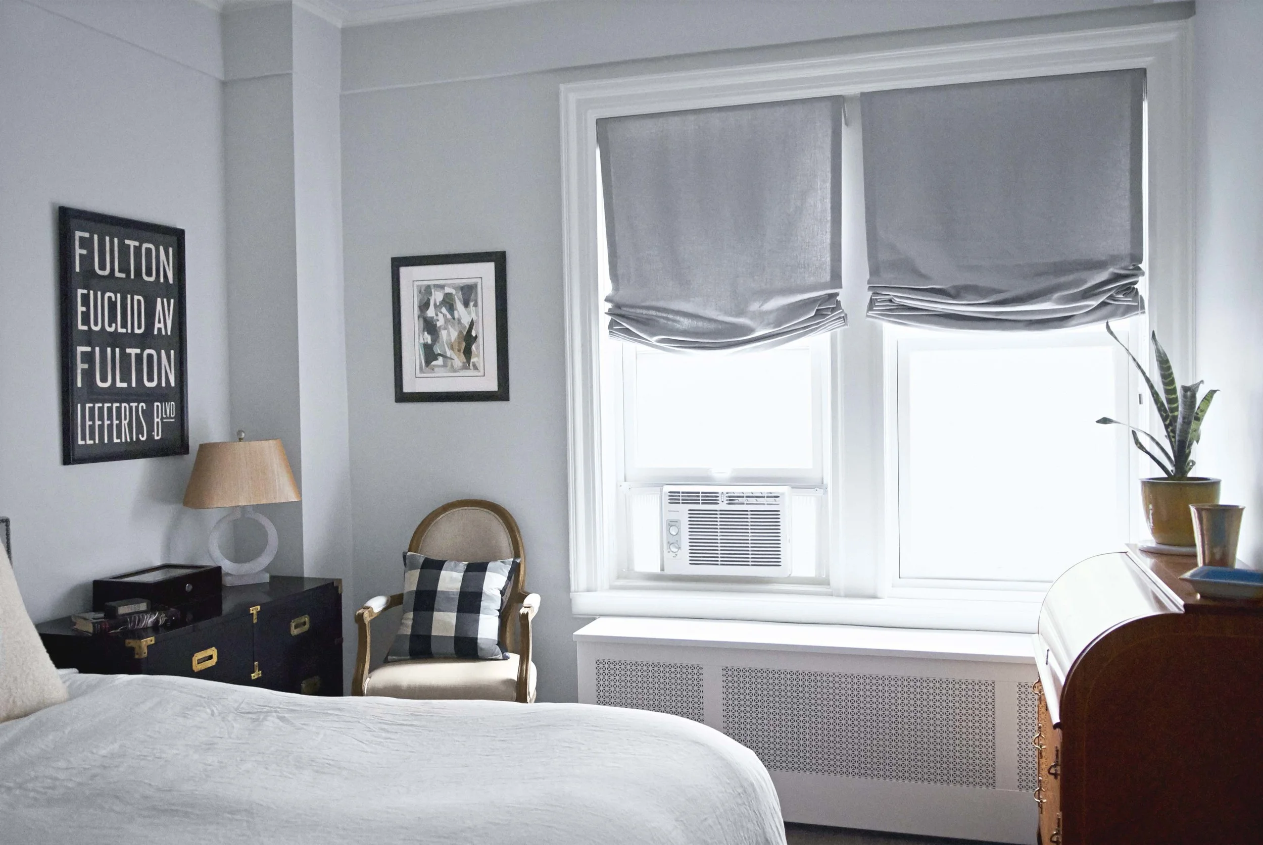 A quiet corner of the master bedroom at our West End Avenue project.