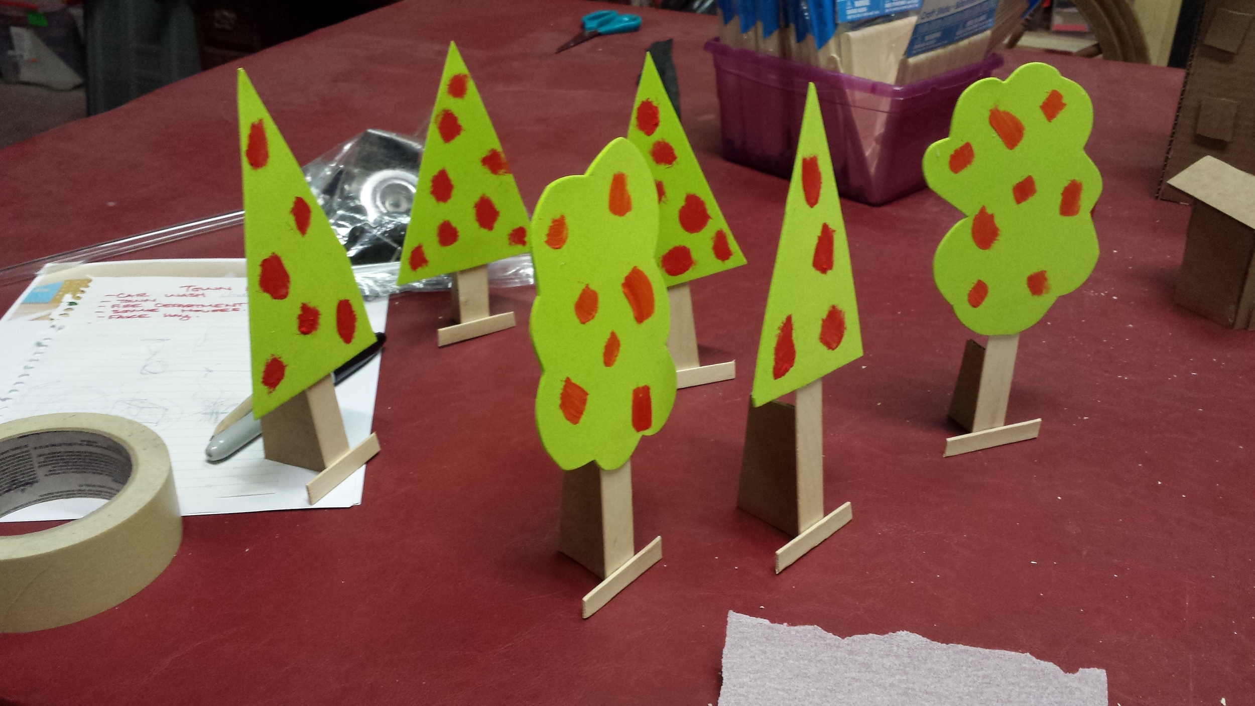  Trees for toy city to appear made by child. (Playdate 2015) 