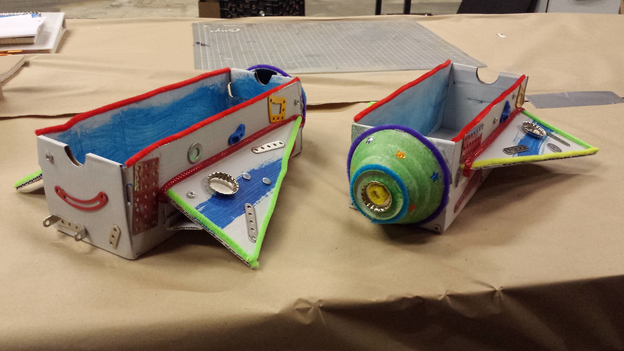  Rocket ship for puppet to appear made by child. (Playdate 2015) 