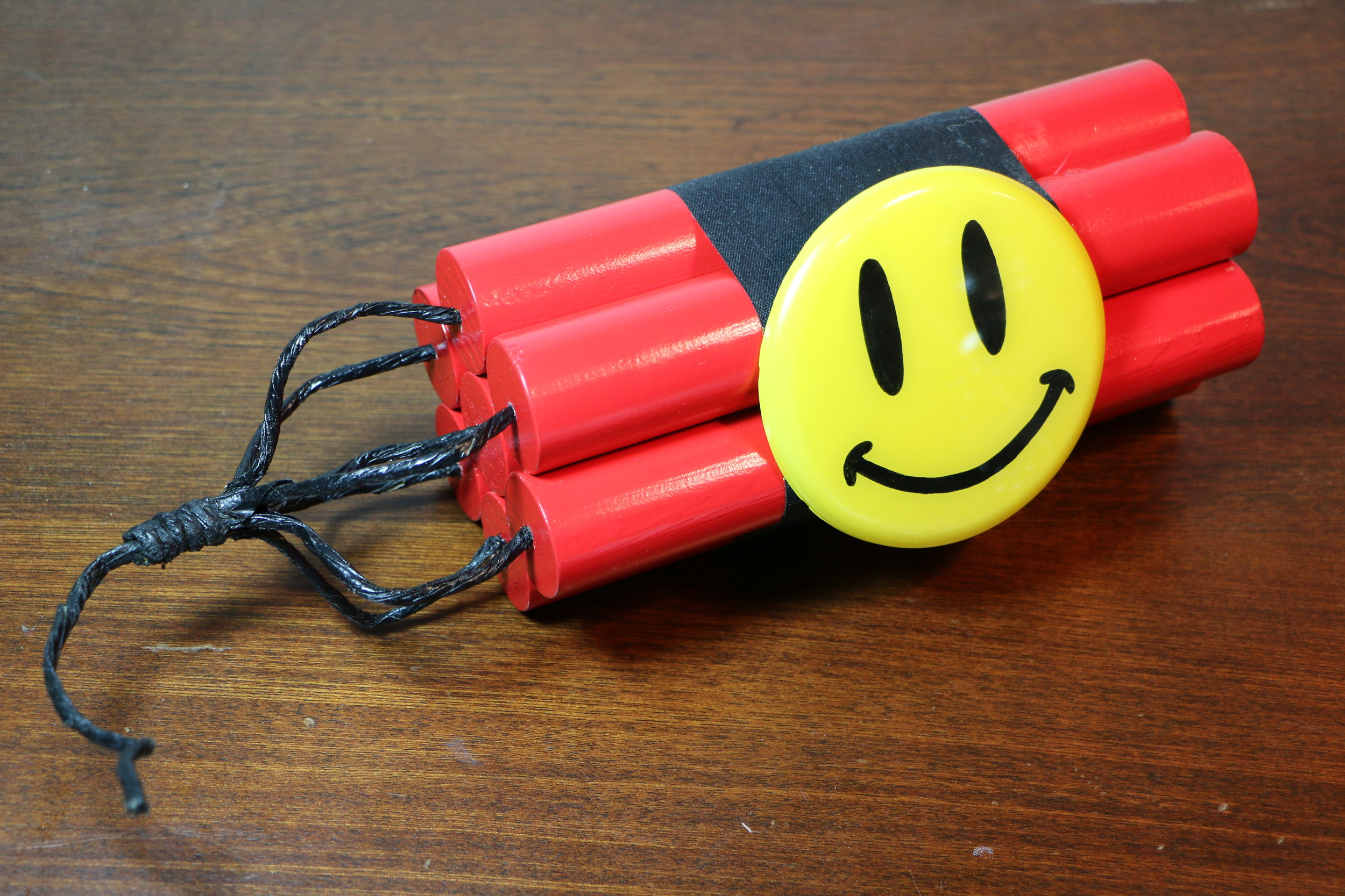  Team Nice Dynamite prop - Wooden dowels, hockey tape, large button painted as smiley face. (2017) 