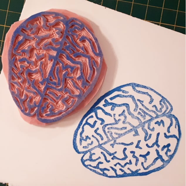 Handmade rubber stamp. (2019)