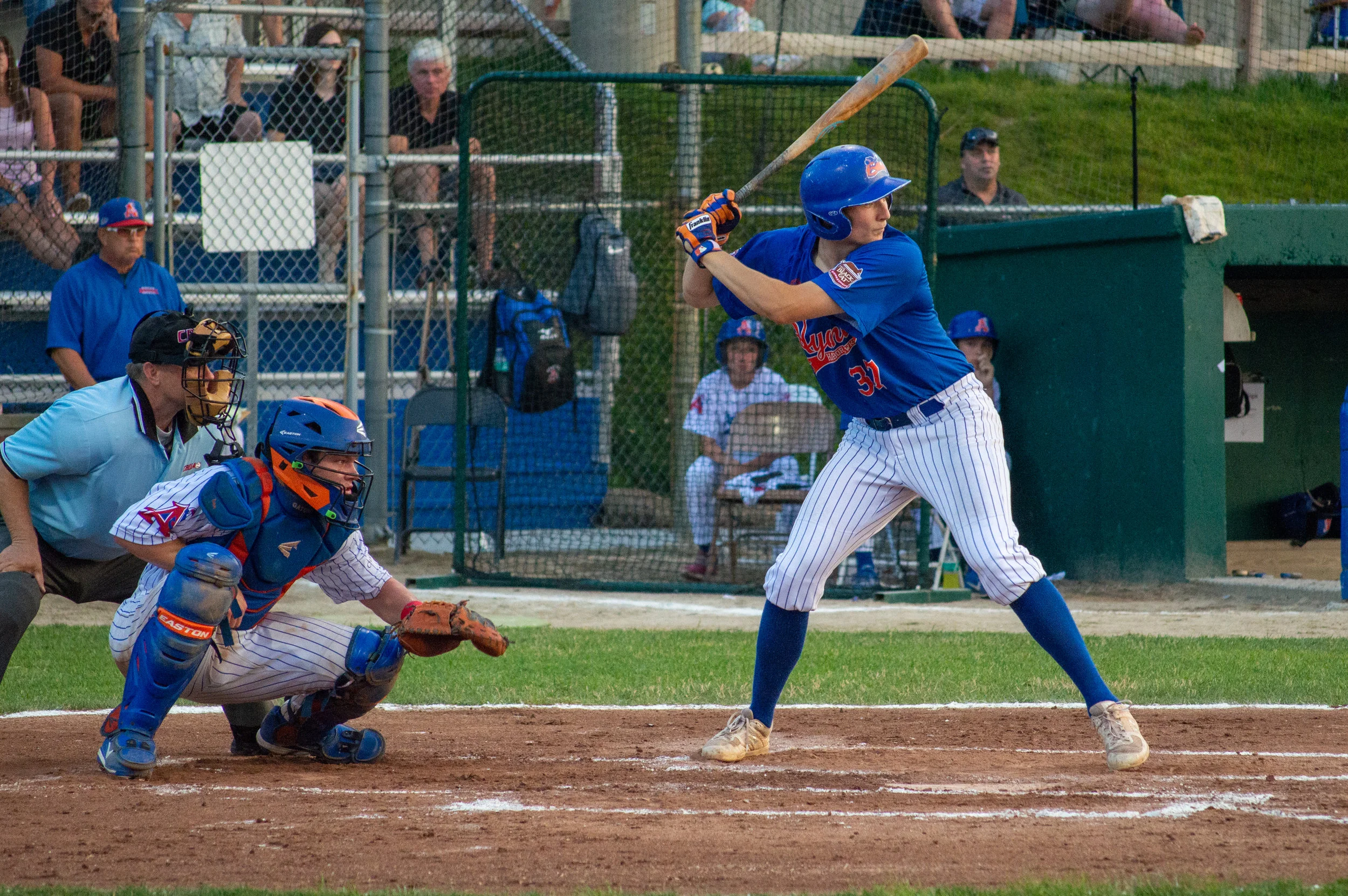 Ian Fair bats for the Harbor Hawks, Photo by Matt Neiser.