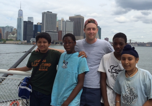 On the ferry to Governor's Island with my bunk of LitCampers!