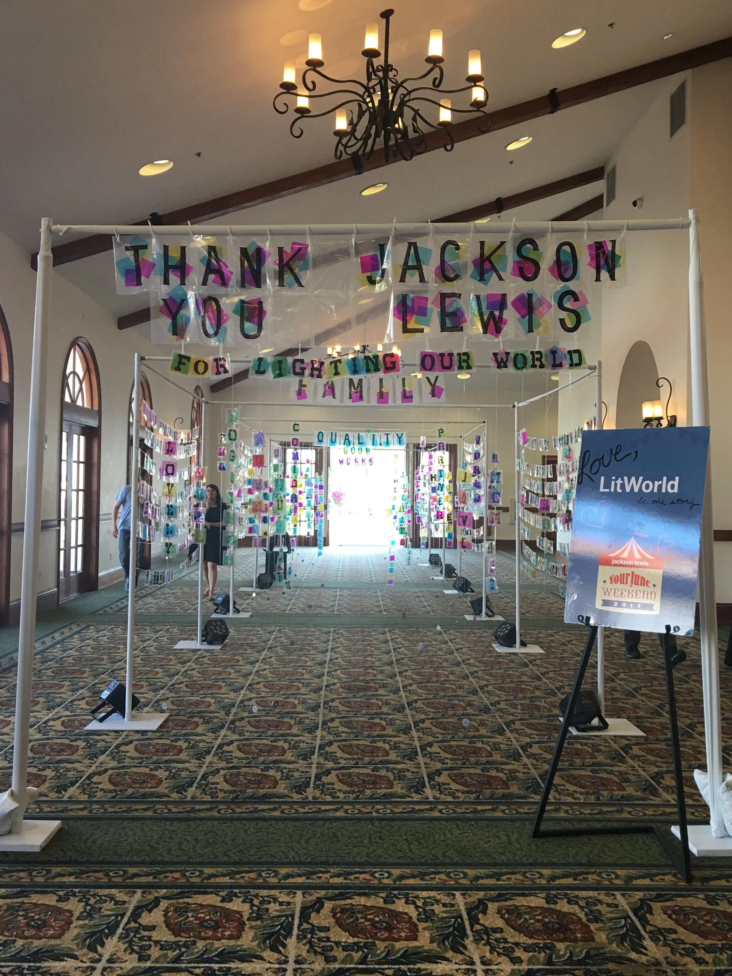 The Illuminated Word Installation at Jackson Lewis June Weekend
