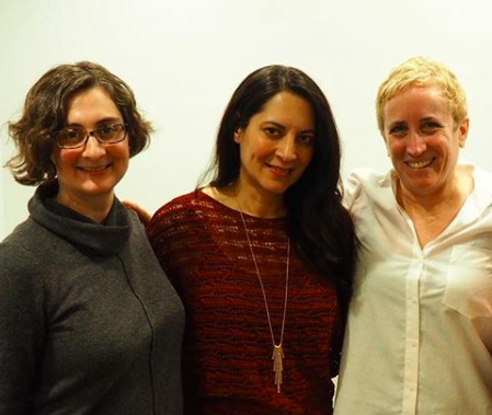 LitWorld's Executive Director Dorothy Lee (left) with Veera Hiranandani (center) and LitWorld's Founder, Pam Allyn (right).